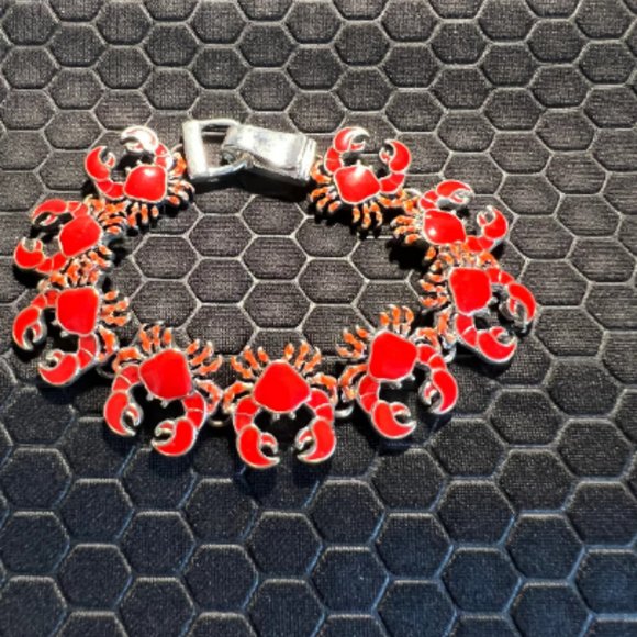 Venice By The Sea Jewelry Jewelry - Crab Bracelet Red Made of .925 Silver